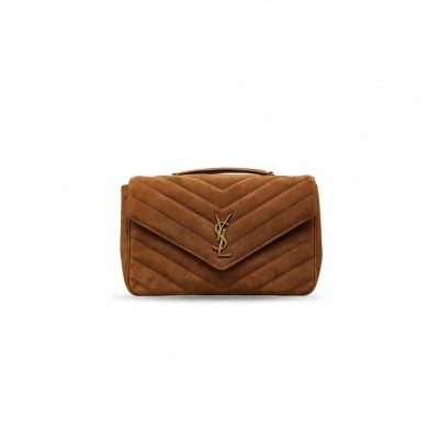 YSL LOULOU MATELASSÉ SUEDE SHOULDER BAG 803541 (32*22*10cm) 